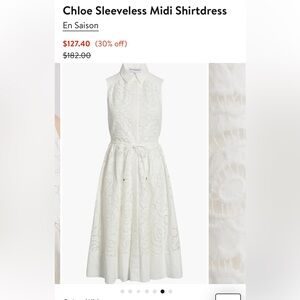 En Saison White Sleeveless Midi Dress